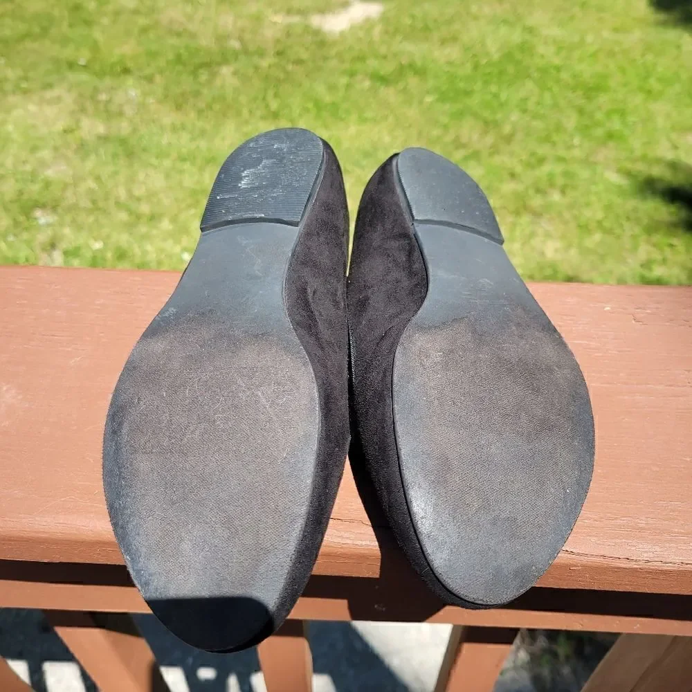 Abound Ladies solid black ballet slip on  flats, sz 5.5M